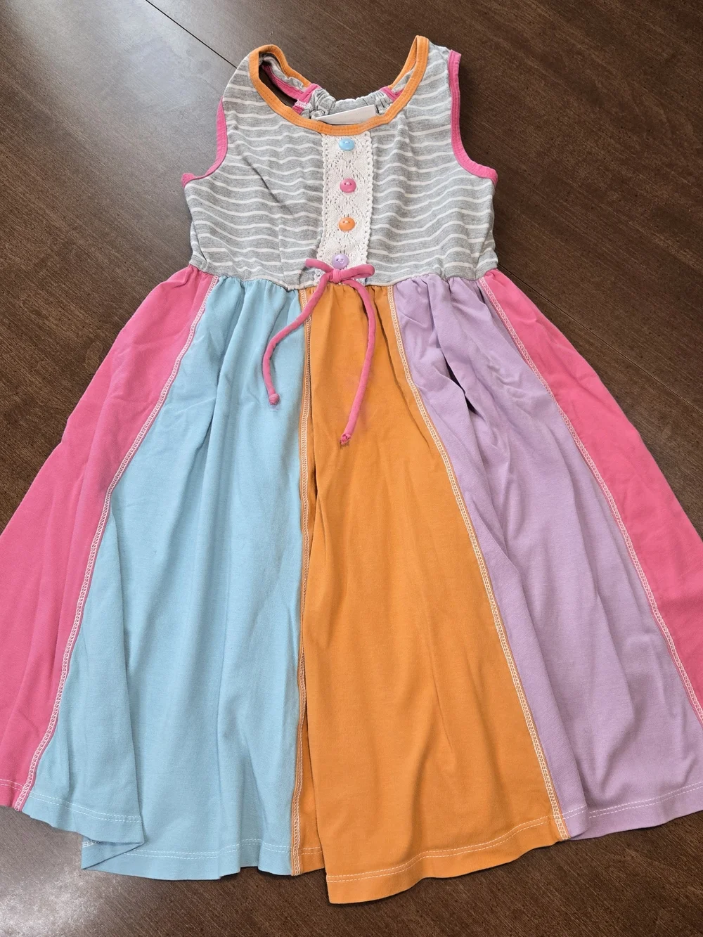 Lot of 2 Girls Dresses Size 6 Jona Michelle Sleeveless Round Neck A-Line Cotton